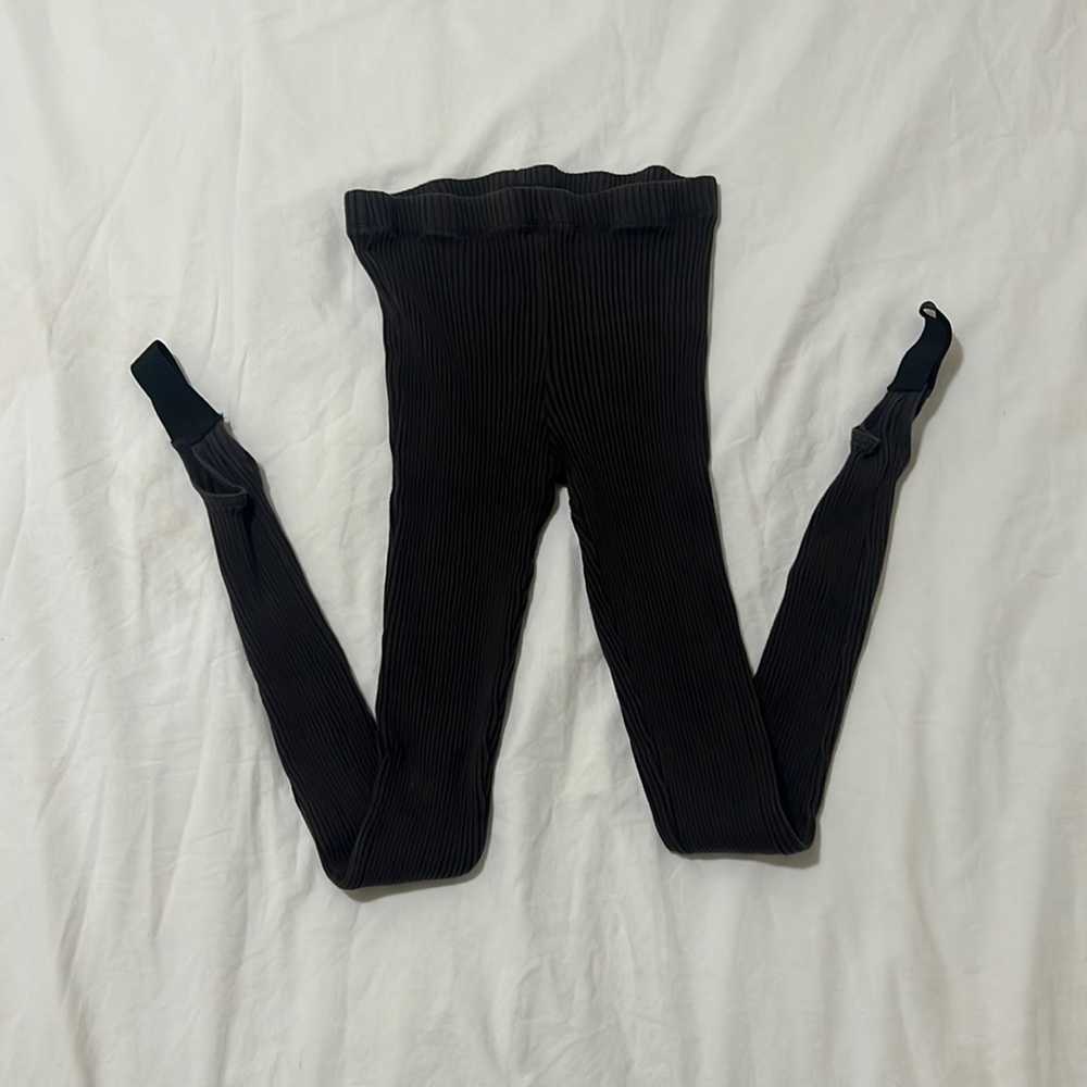 Zara brown ribbed leggings